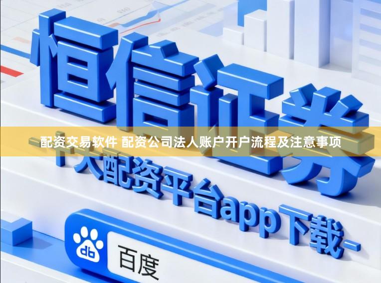 配资交易软件 配资公司法人账户开户流程及注意事项
